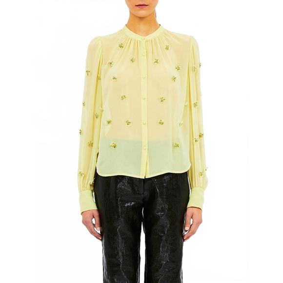NEW ULLA JOHNSON bea blouse in citron - Picture 1 of 5